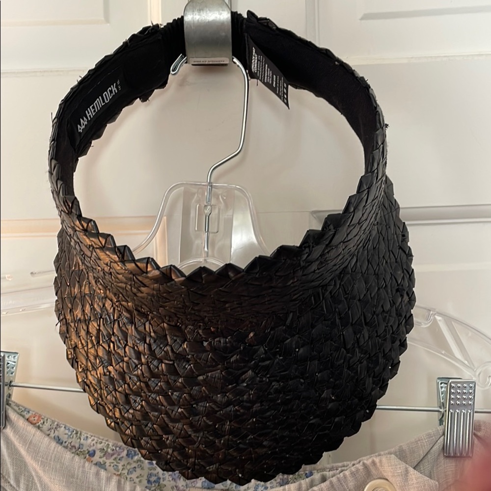 BOHO BABE Black Woven Women's Visor NWOT 💕